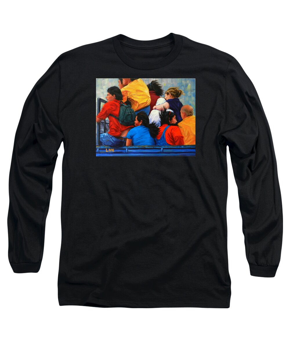 Figures Long Sleeve T-Shirt featuring the painting United, Peru Impression by Ningning Li