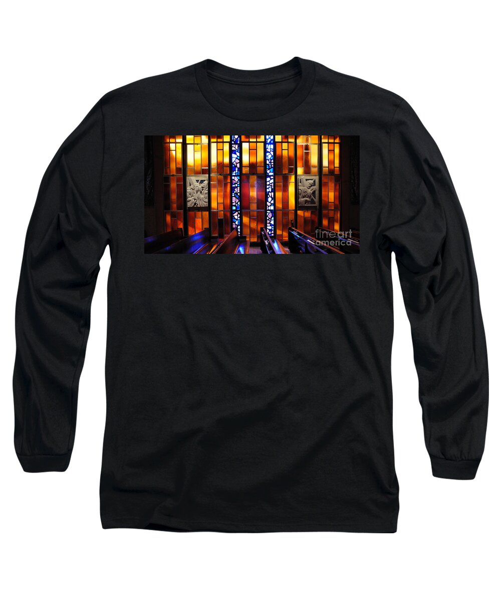 United States Air Force Academy Cadet Chapel Detail Long Sleeve T-Shirt featuring the photograph United States Air Force Academy Cadet Chapel Detail by Vivian Christopher