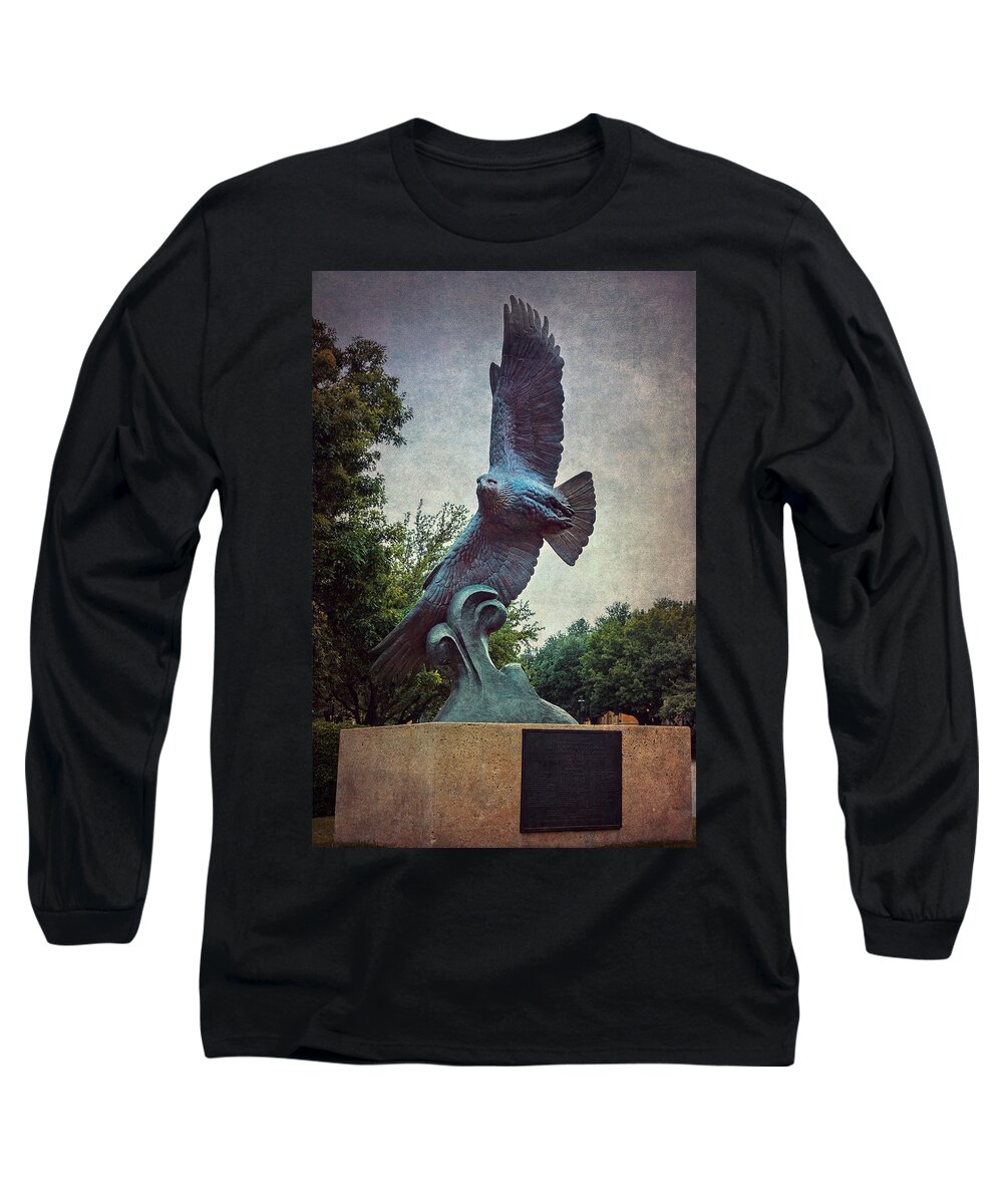 Joan Carroll Long Sleeve T-Shirt featuring the photograph UNT Eagle In High Places by Joan Carroll