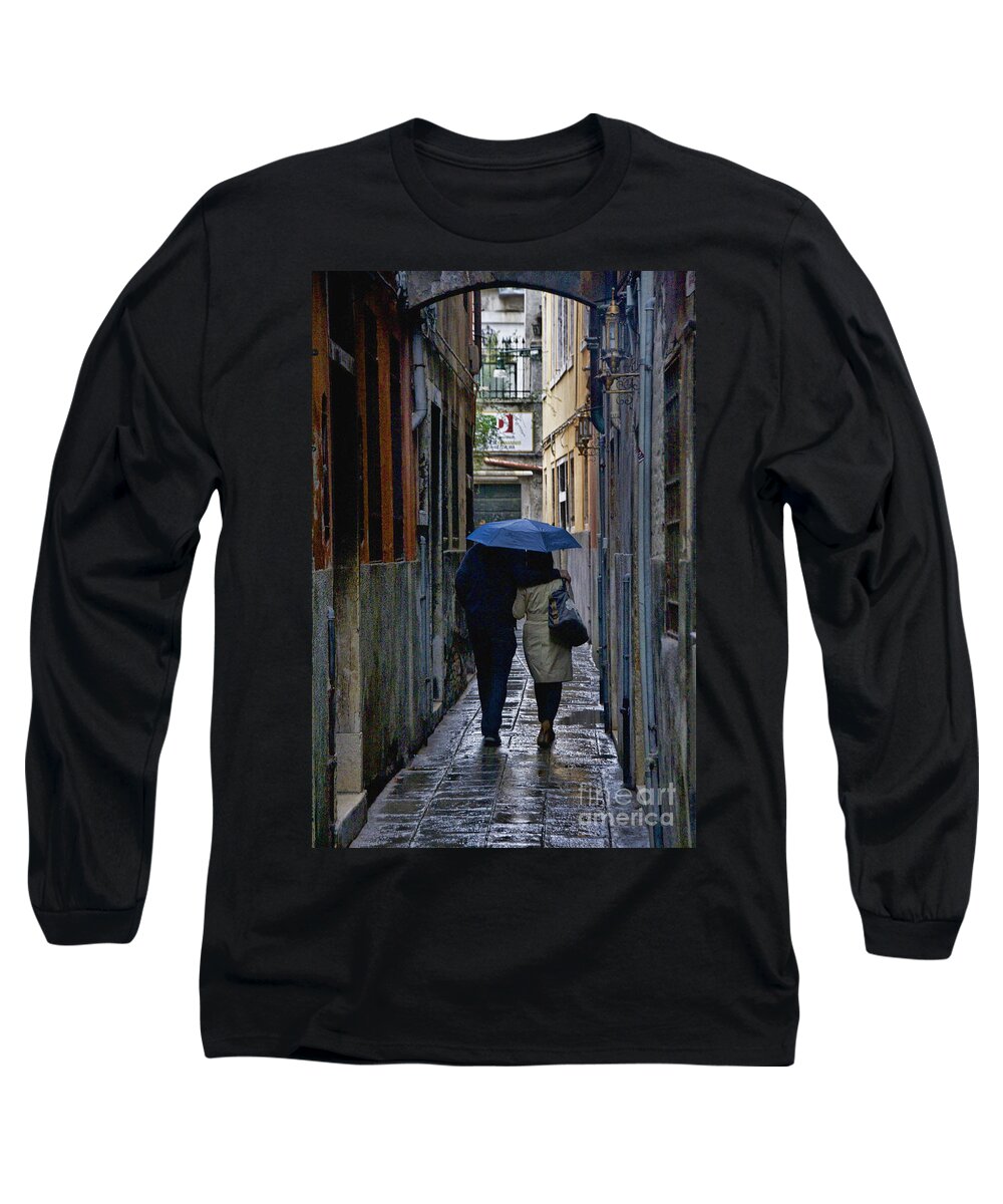 Europe Long Sleeve T-Shirt featuring the photograph Venice in the Rain by Crystal Nederman