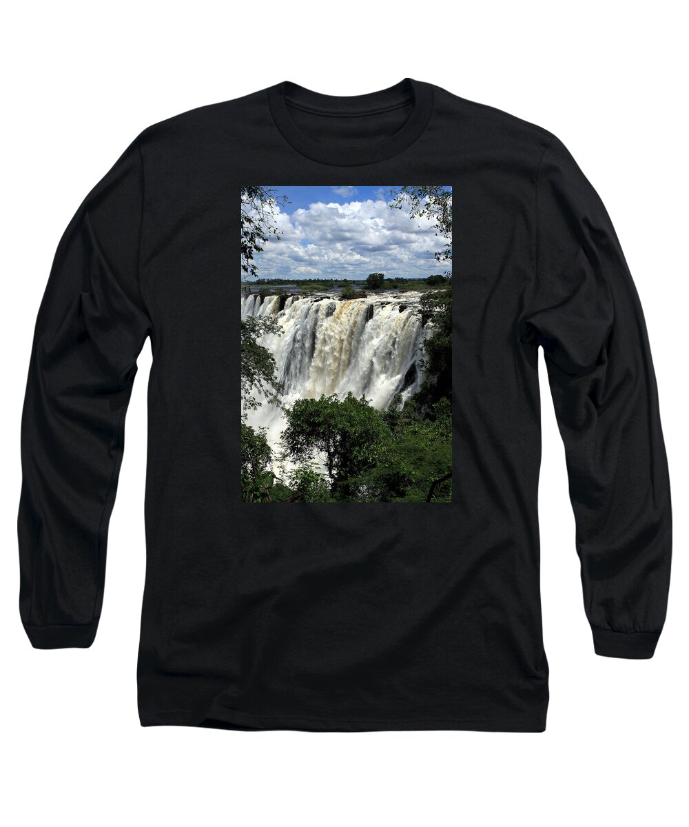 Africa Long Sleeve T-Shirt featuring the photograph Victoria Falls On The Zambezi River by Aidan Moran