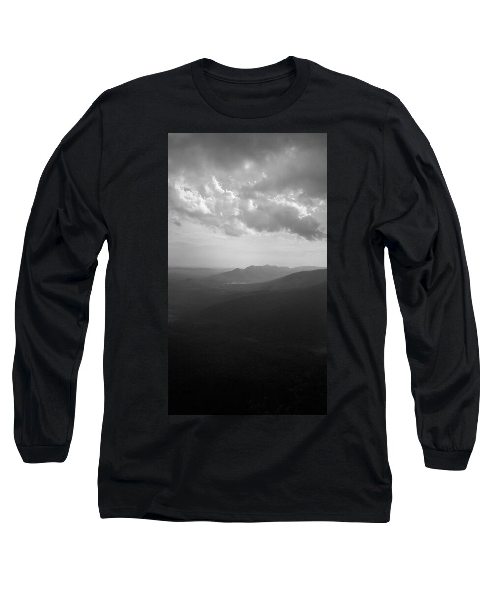 Kelly Hazel Long Sleeve T-Shirt featuring the photograph View of the Blue Ridge Mountains and Table Rock from Caesars Head by Kelly Hazel
