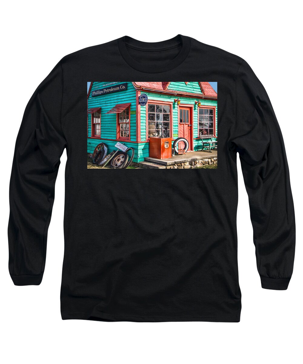 Steven Bateson Long Sleeve T-Shirt featuring the photograph Vintage Phillips 66 Gas by Steven Bateson