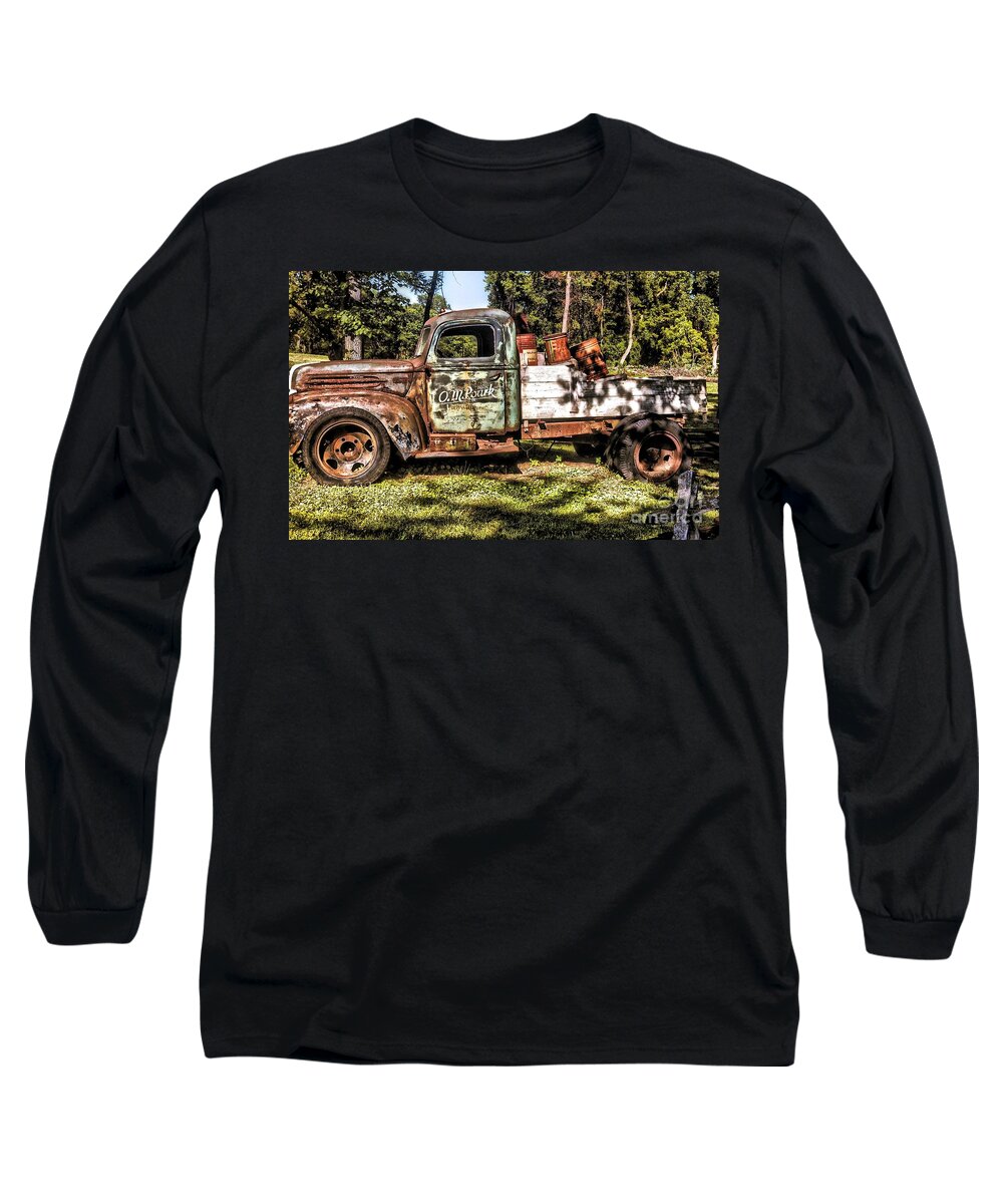 Vintage Old Truck Long Sleeve T-Shirt featuring the photograph Vintage Rusty Old Truck 1940 by Peggy Franz
