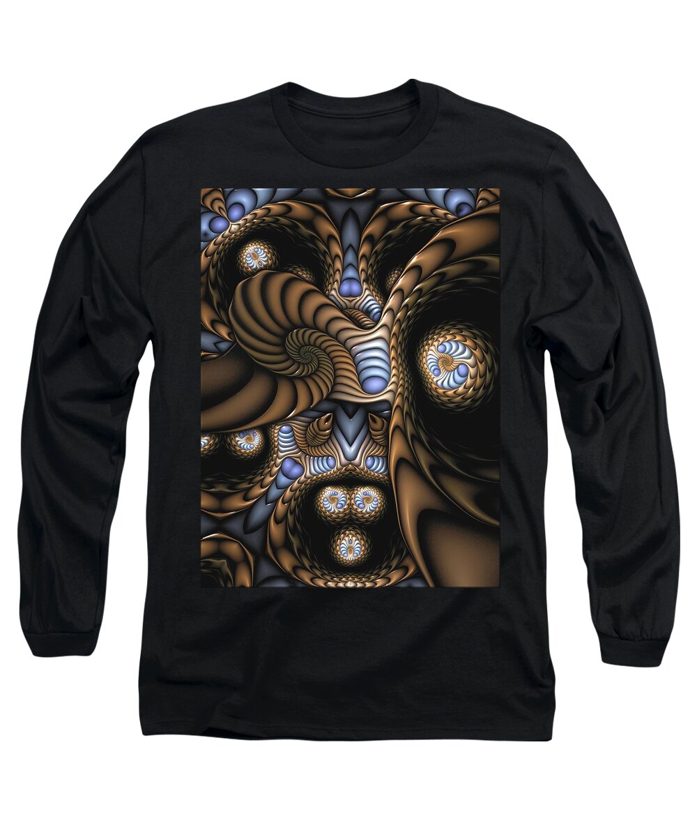 Abstract Long Sleeve T-Shirt featuring the digital art Vitreous Inanity by Casey Kotas