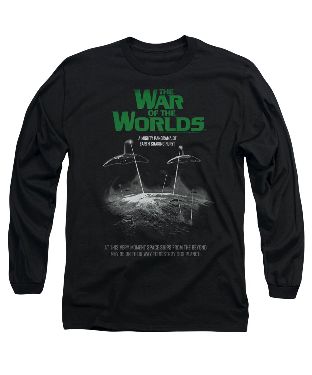 War Of The Worlds Long Sleeve T-Shirt featuring the digital art War Of The Worlds - Attack Poster by Brand A