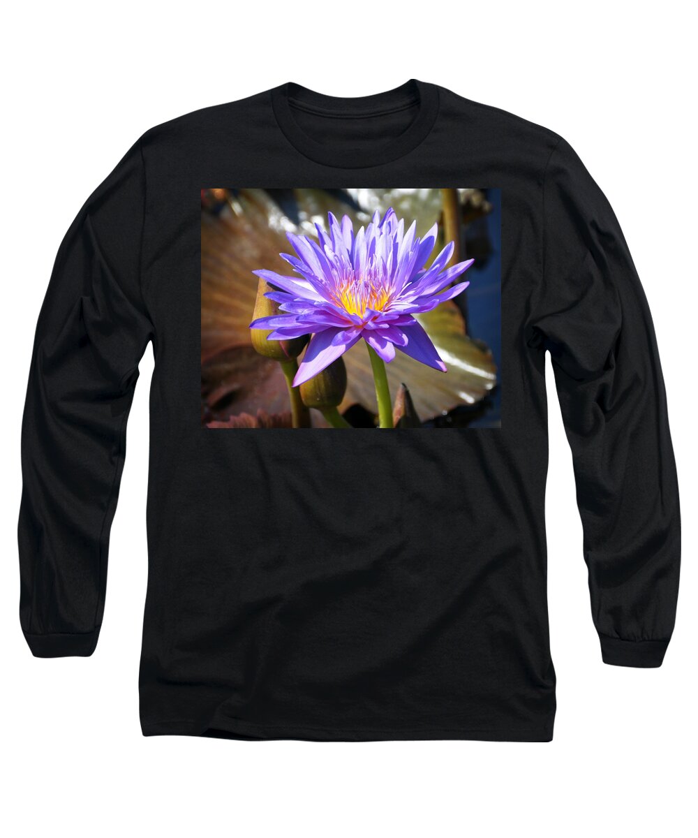 Flower Long Sleeve T-Shirt featuring the photograph Water Flower 1004d by Marty Koch