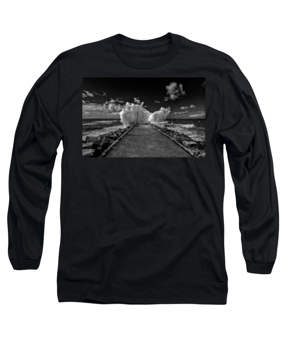 Castlerock Long Sleeve T-Shirt featuring the photograph Wave at Castlerock by Nigel R Bell
