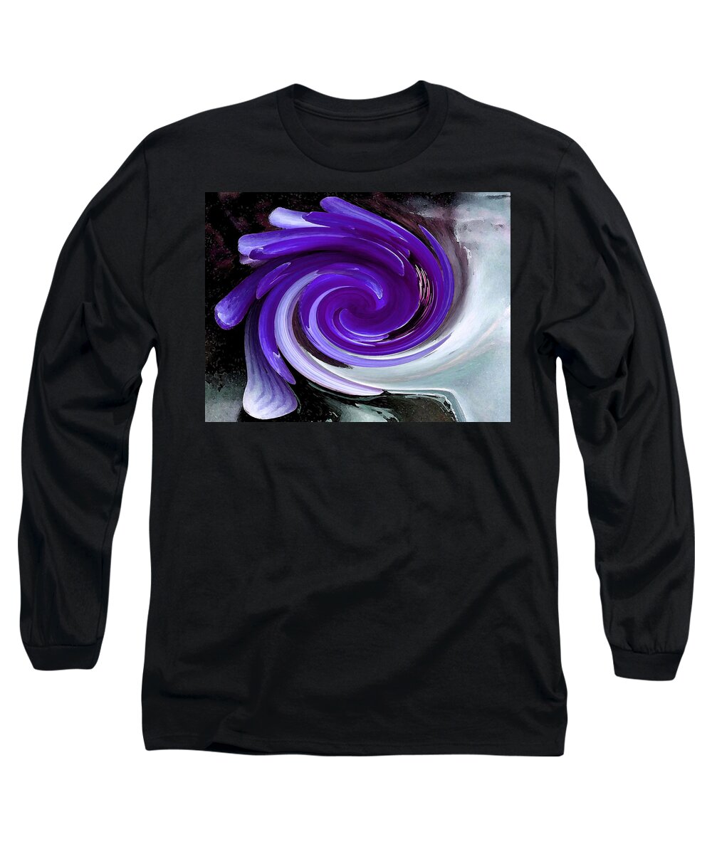 Blue Long Sleeve T-Shirt featuring the photograph Whirlaway - Blue by Carolyn Jacob