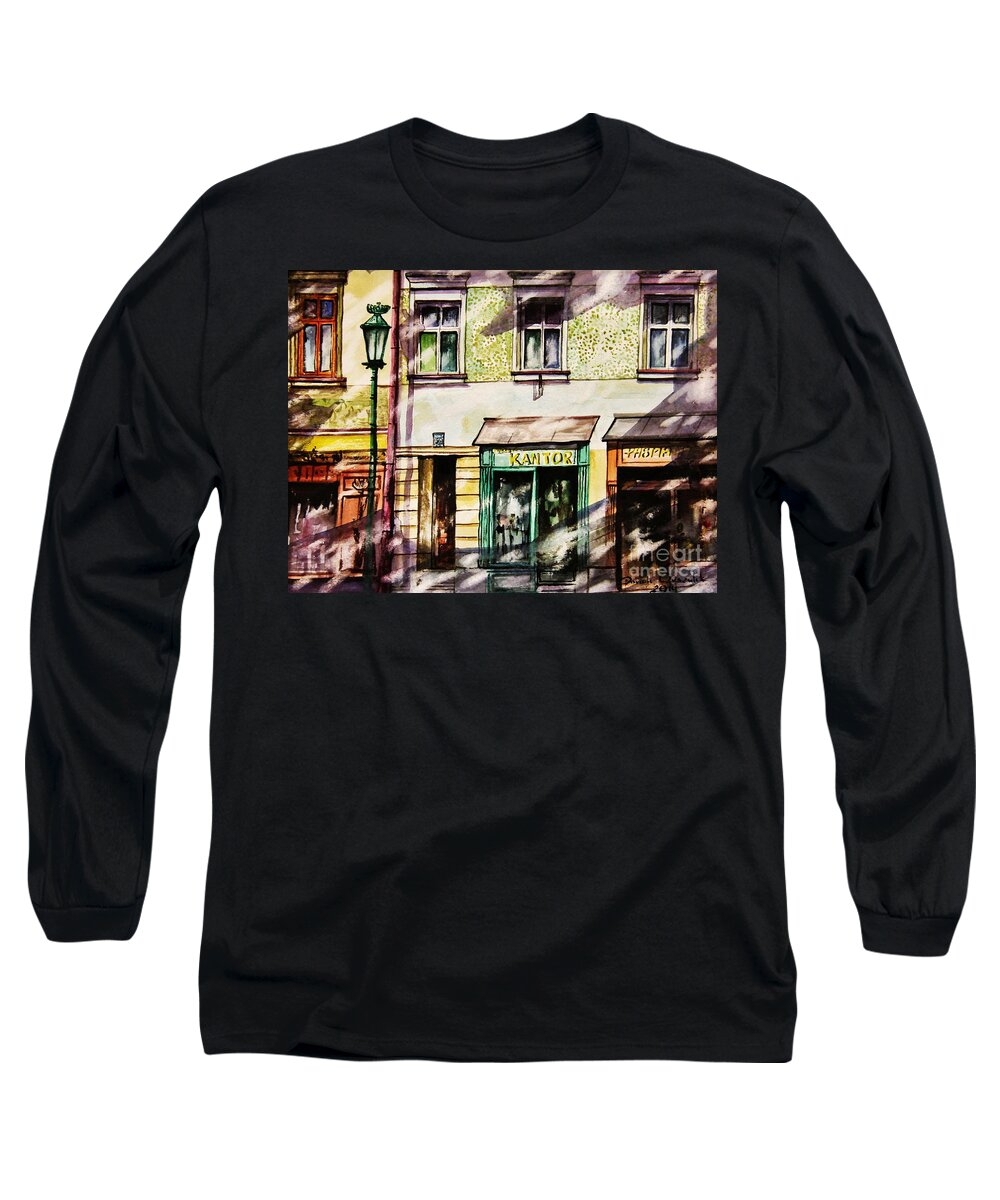 Window Shopping Long Sleeve T-Shirt featuring the painting Window Shopping by Dariusz Orszulik