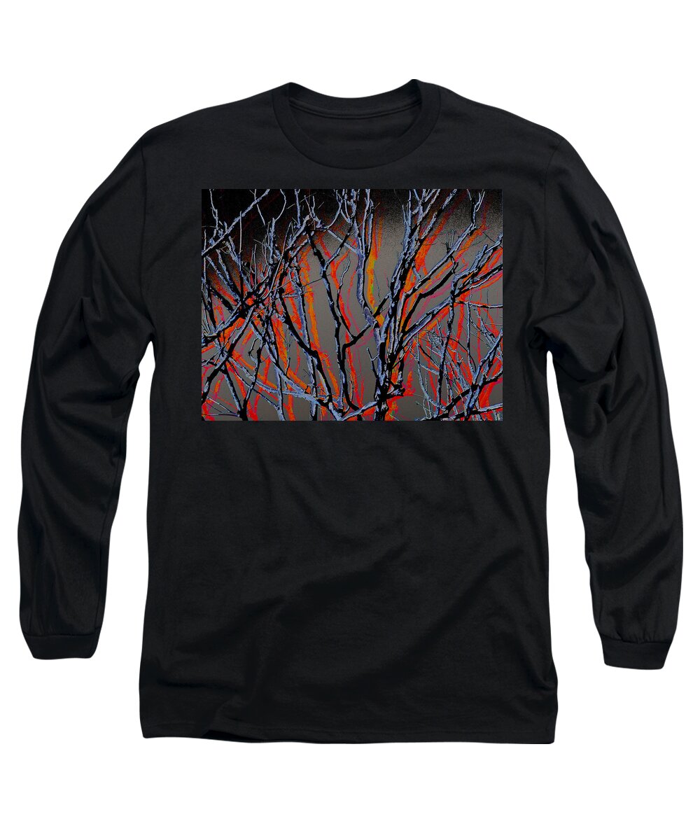 Tree Long Sleeve T-Shirt featuring the photograph Winter Fire by Stephanie Grant