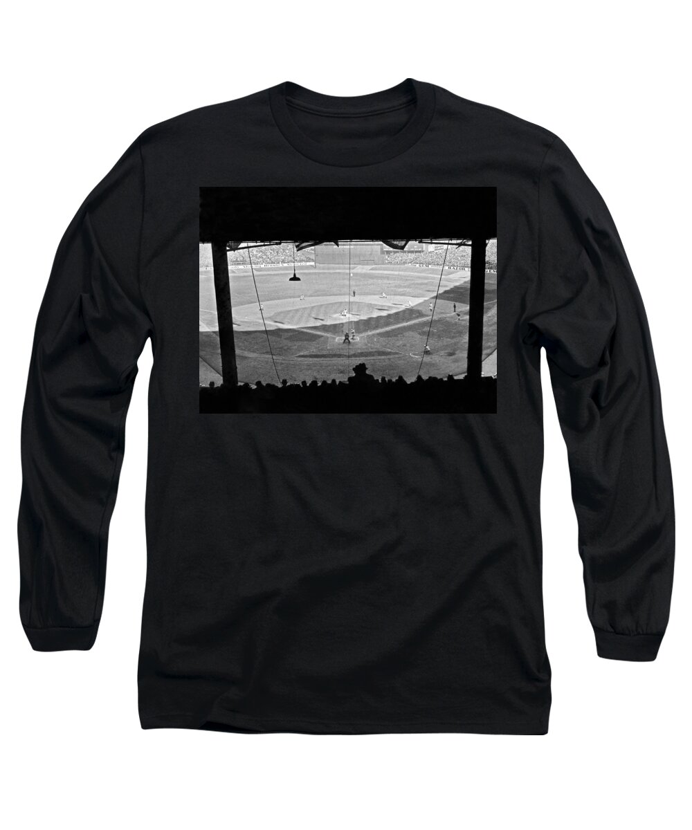 1931 Long Sleeve T-Shirt featuring the photograph Yankee Stadium Grandstand View by Underwood Archives