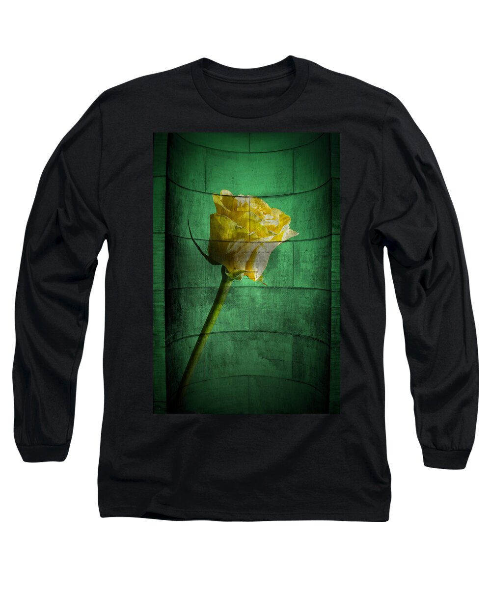 Abstract Long Sleeve T-Shirt featuring the photograph Yellow rose by Nathan Wright