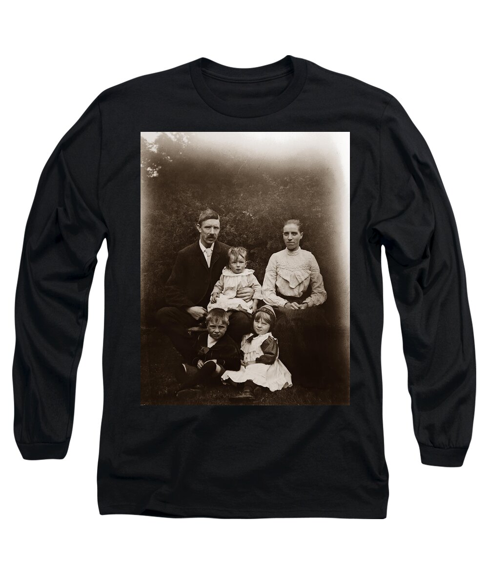 Family Long Sleeve T-Shirt featuring the photograph Young Family by Photographer unknown
