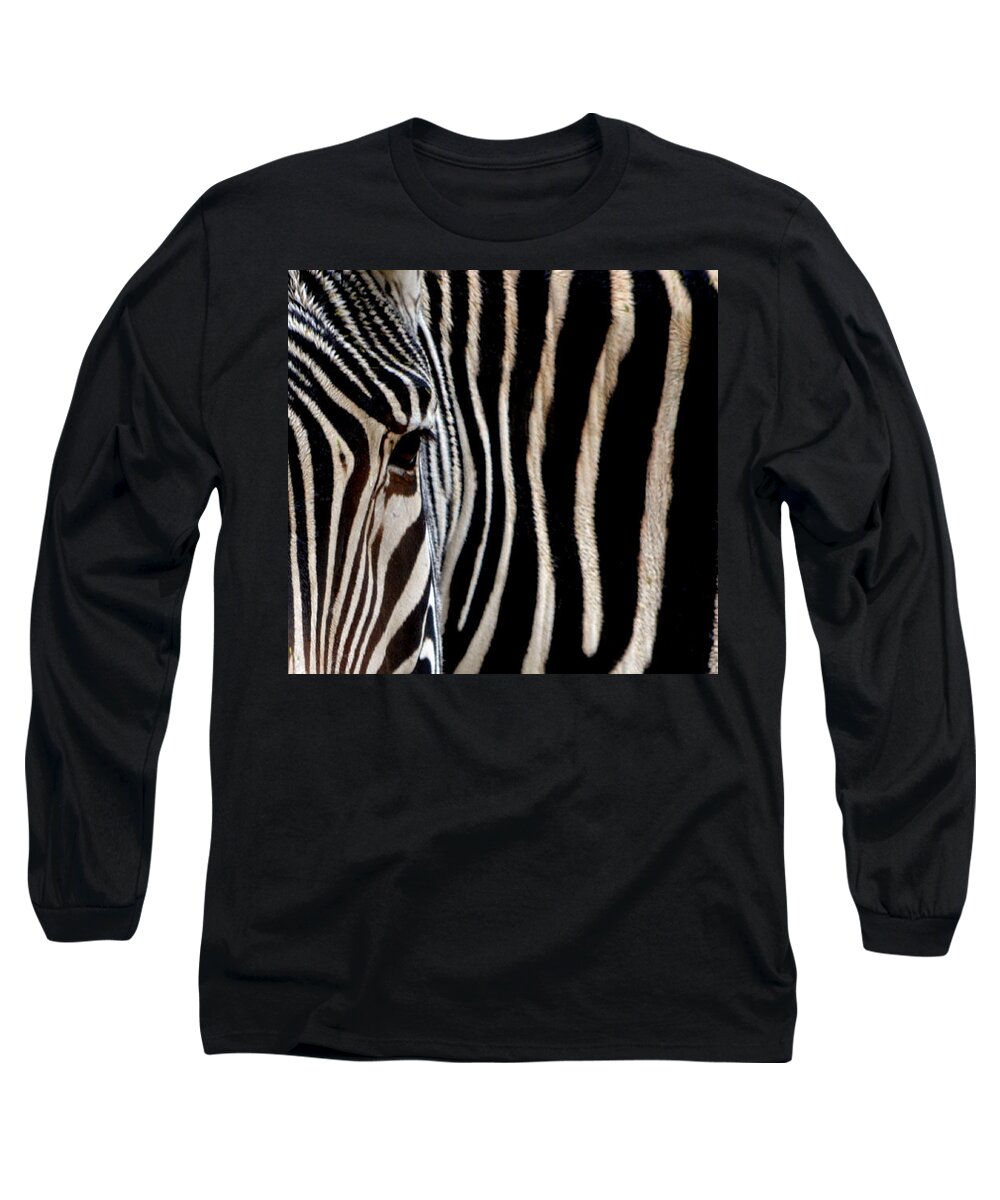 Zebra Long Sleeve T-Shirt featuring the photograph Zebras Face to Face by Nadalyn Larsen