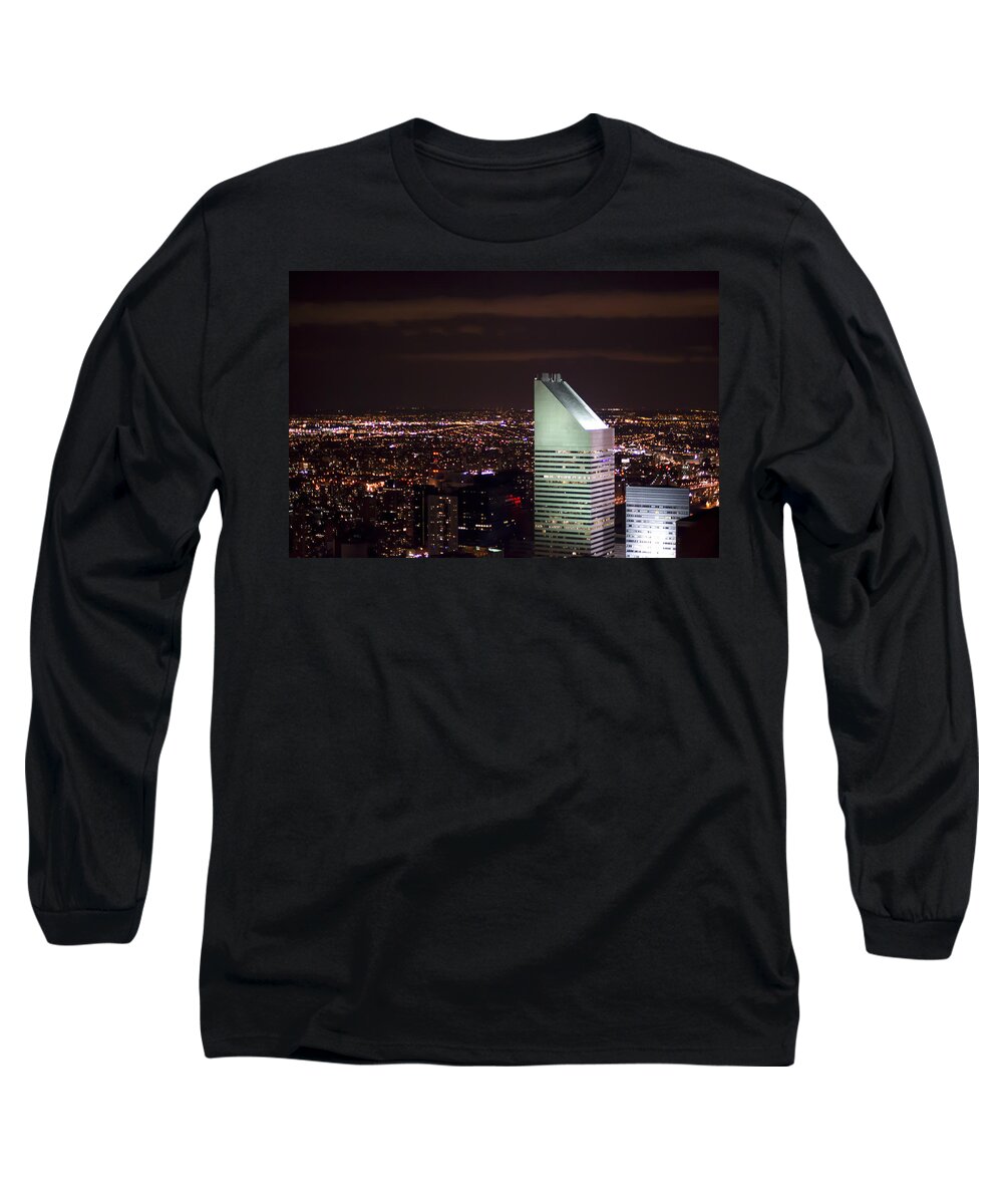 Citicorp Long Sleeve T-Shirt featuring the photograph Night view by Theodore Jones