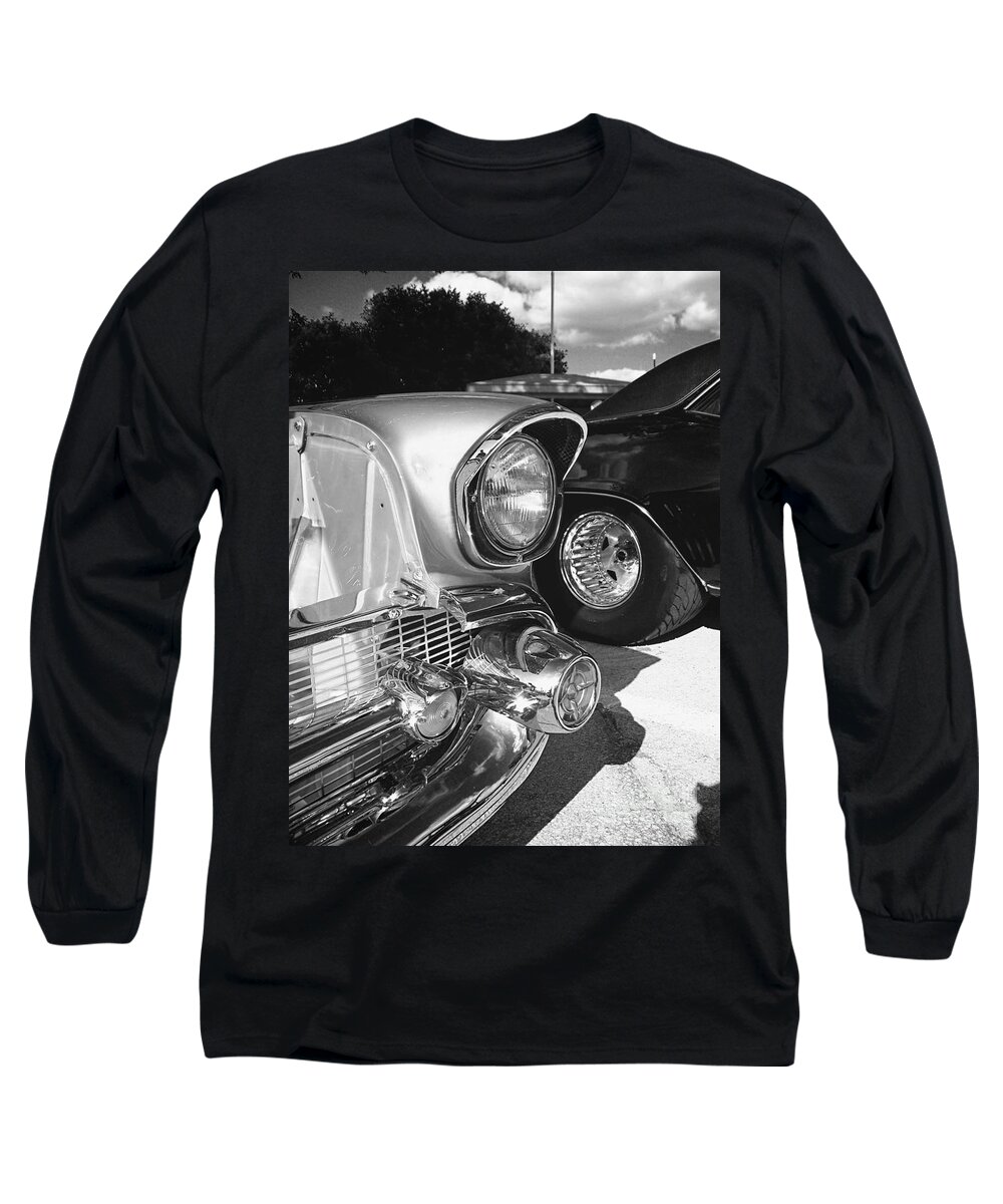 Black And White Photography Long Sleeve T-Shirt featuring the photograph Chevy Classics #1 by Sue Stefanowicz