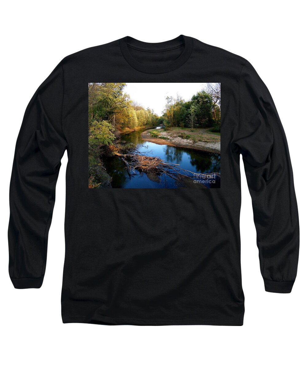 Color Photography Long Sleeve T-Shirt featuring the photograph Twisted Creek #1 by Sue Stefanowicz