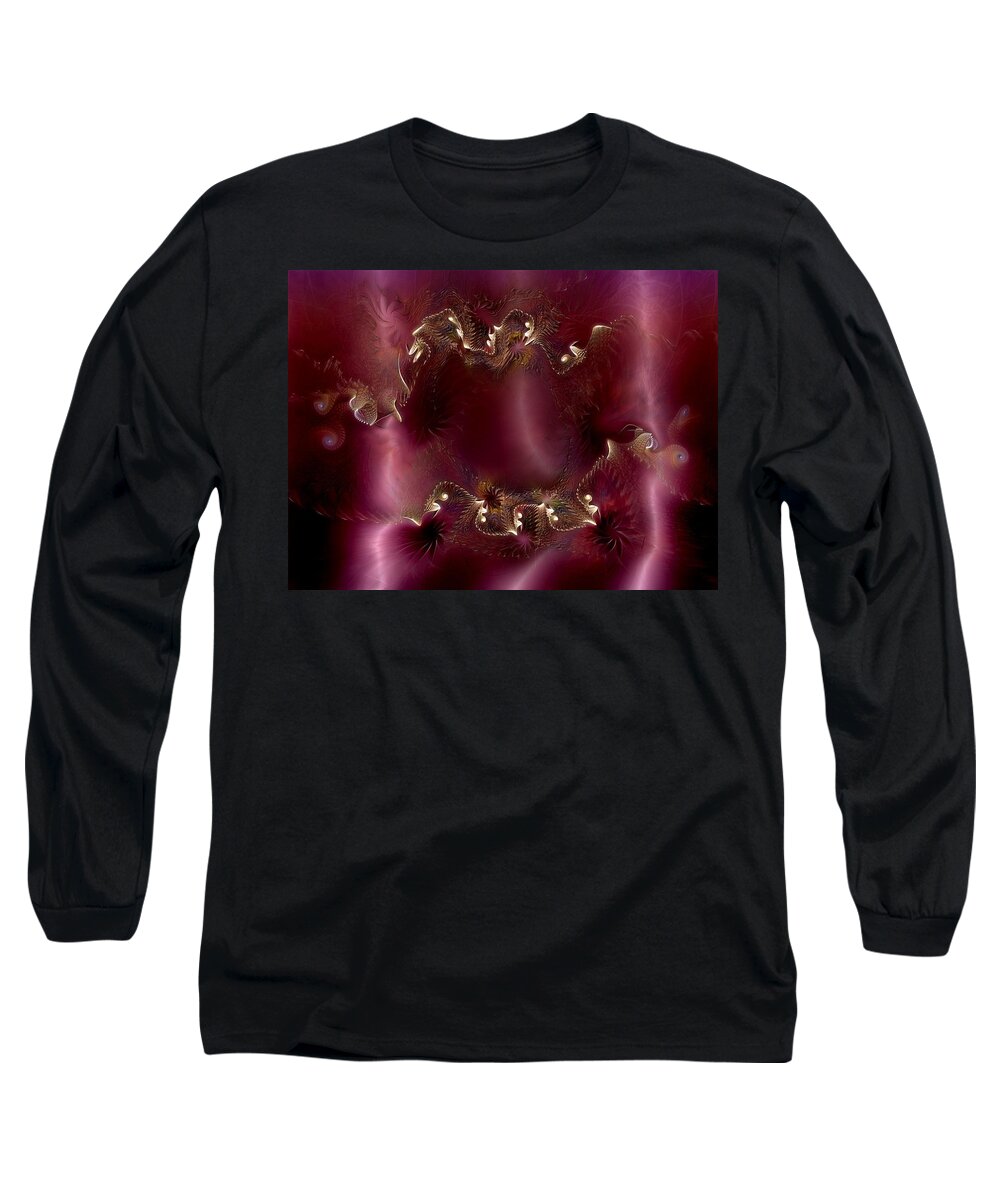 Abstract Long Sleeve T-Shirt featuring the digital art A Knowing Recognition by Casey Kotas