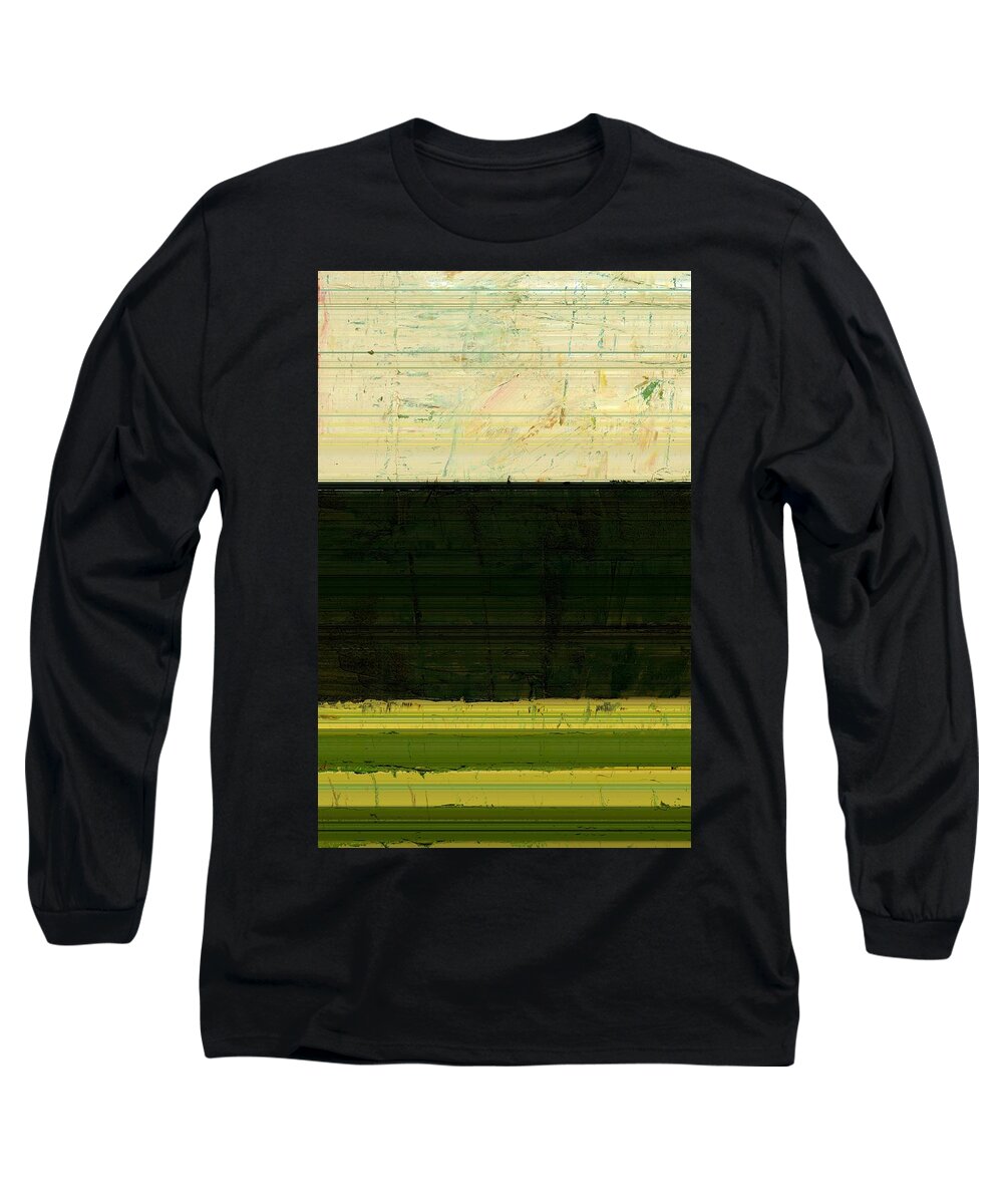 Striped Long Sleeve T-Shirt featuring the painting Abstract Landscape - The Highway Series ll by Michelle Calkins