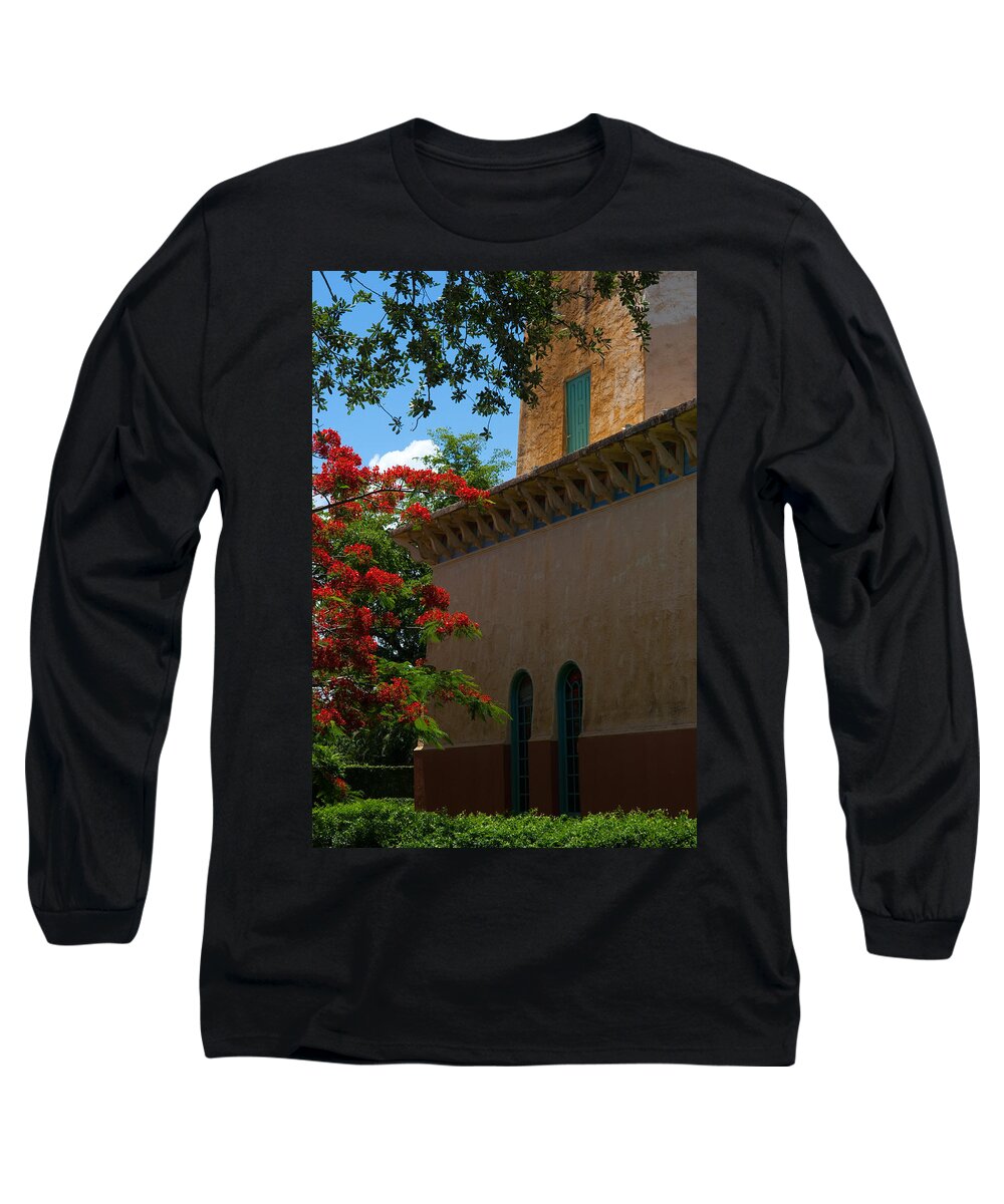 Alhambra Water Tower Long Sleeve T-Shirt featuring the photograph Alhambra Water Tower Windows and Door by Ed Gleichman