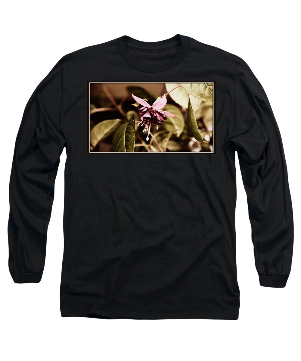 Fuchsia Long Sleeve T-Shirt featuring the photograph Antiqued Fuchsia by Jeanette C Landstrom
