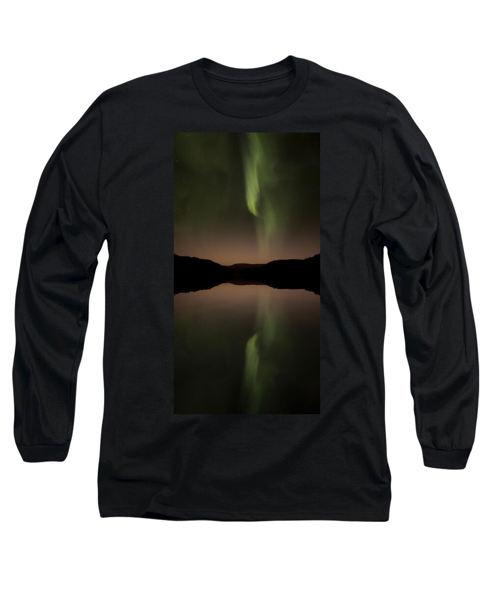 Digital Art Long Sleeve T-Shirt featuring the photograph Aurora Reflection by Andy Astbury