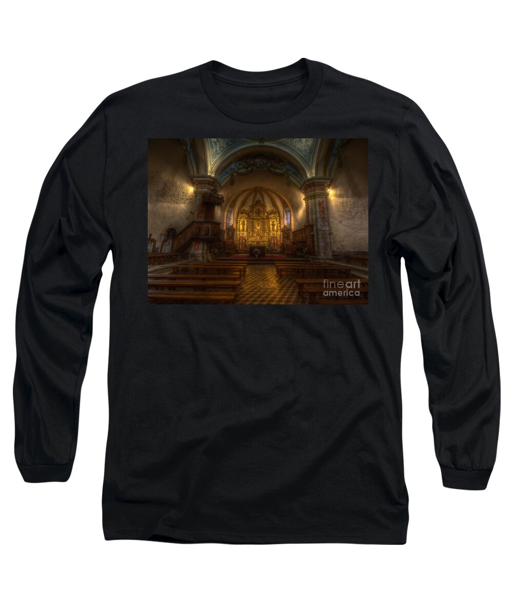 Clare Bambers Long Sleeve T-Shirt featuring the photograph Baroque Church in Savoire France by Clare Bambers