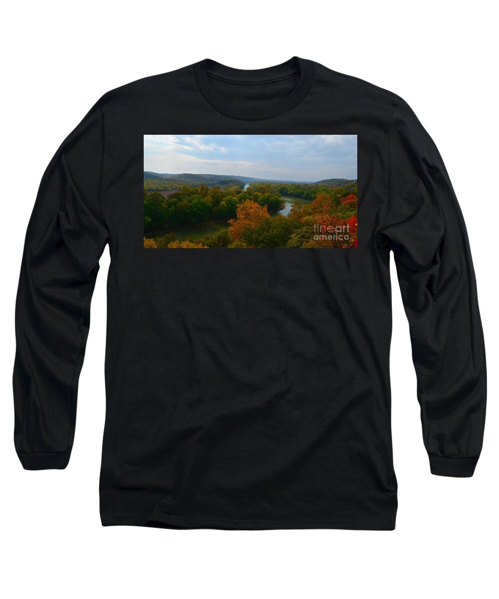 Landscape Long Sleeve T-Shirt featuring the photograph Beauty on The Bluffs Autumn Colors by Peggy Franz