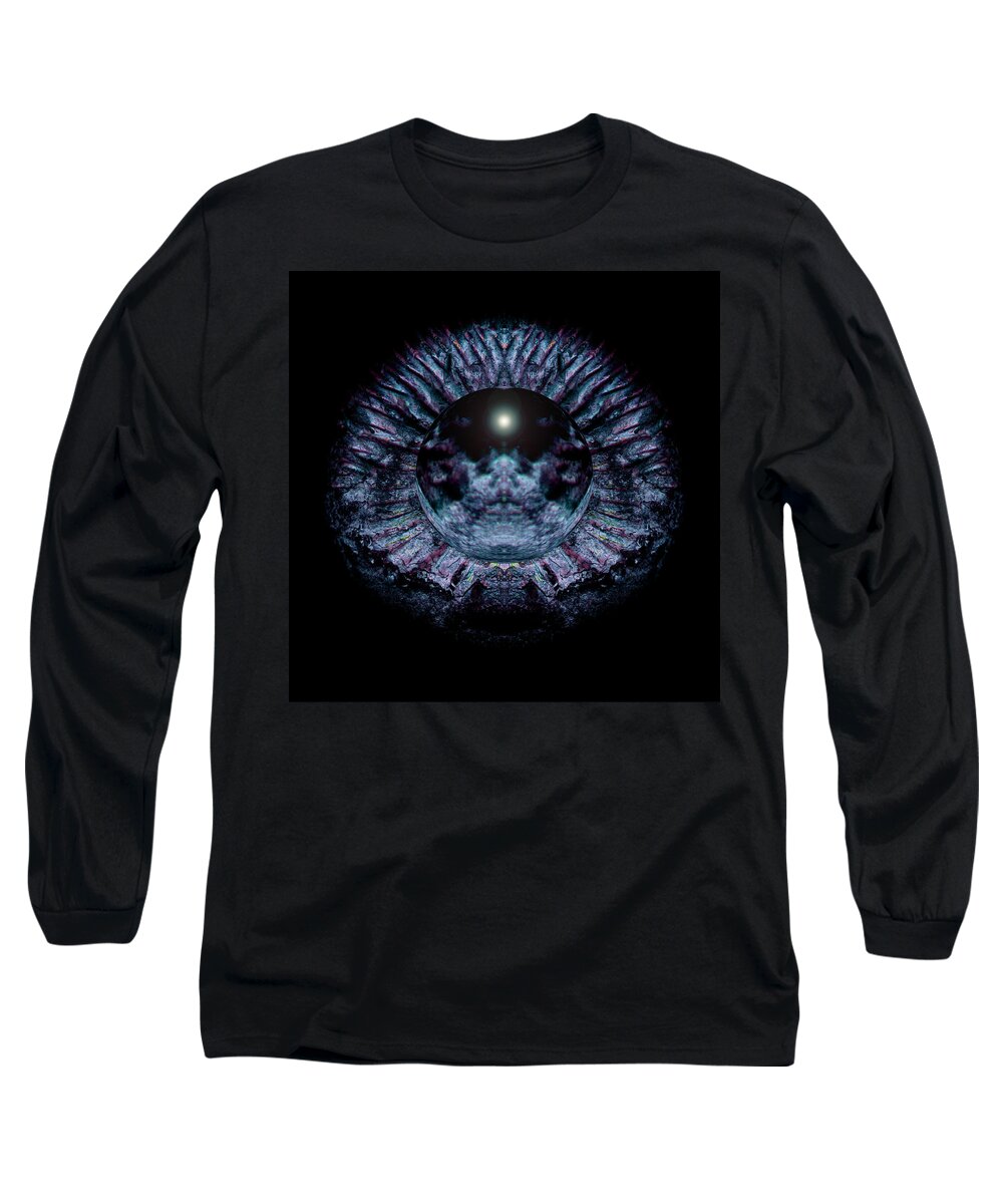 Psychedelic Long Sleeve T-Shirt featuring the photograph Blue Eye Sphere by David Kleinsasser
