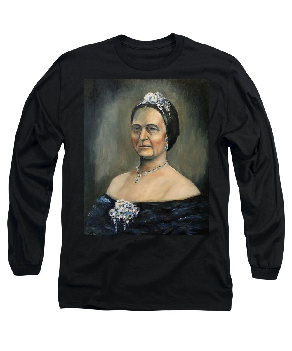 Mary Todd Lincoln Long Sleeve T-Shirt featuring the painting Broken - Lincoln Portrait #9 by Daniel W Green