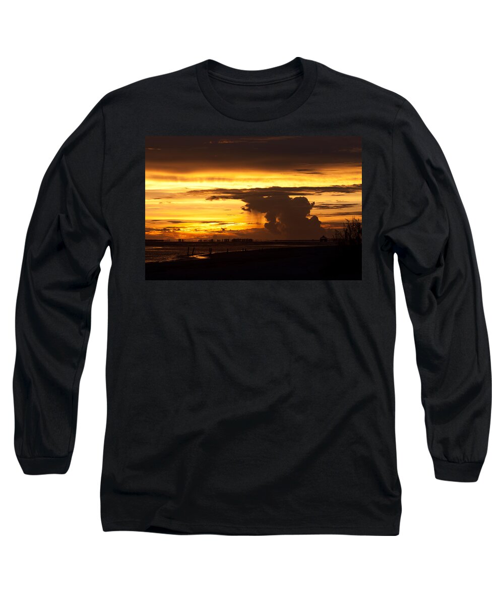 Beach Long Sleeve T-Shirt featuring the photograph Burning Sky by Ed Gleichman
