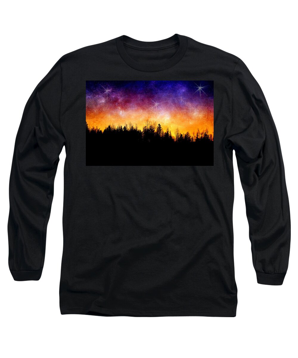 Night Long Sleeve T-Shirt featuring the photograph Cosmic Night by Ellen Heaverlo