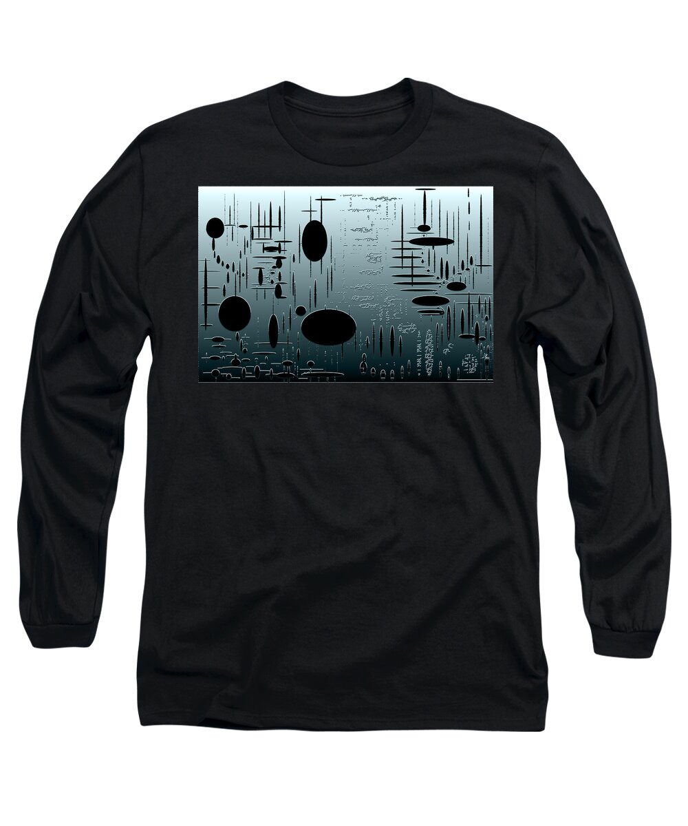 Digital Long Sleeve T-Shirt featuring the digital art Digital Dimension in Aquamarine Series Image 1 by Marie Jamieson