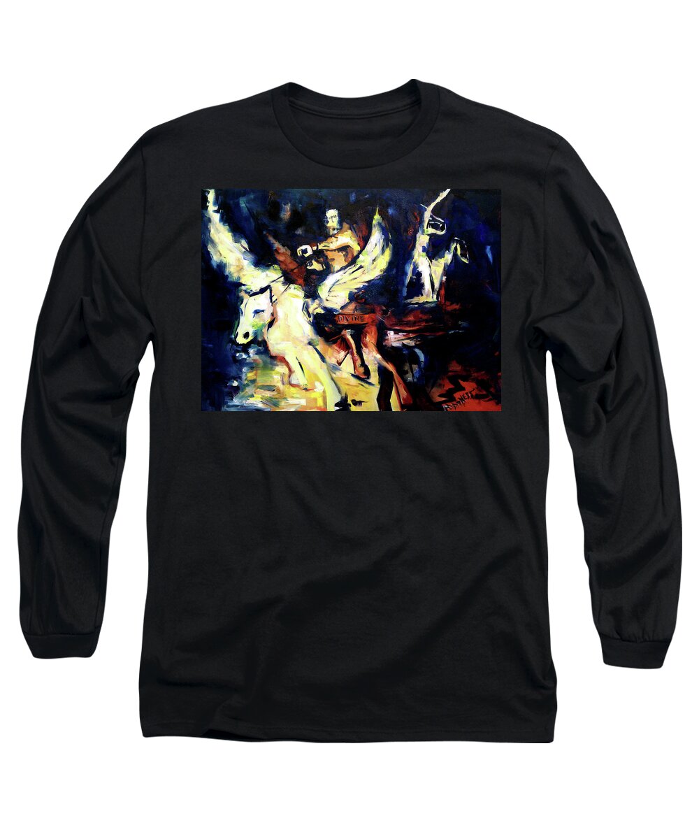 Horses Long Sleeve T-Shirt featuring the painting Divine Madness II by John Gholson