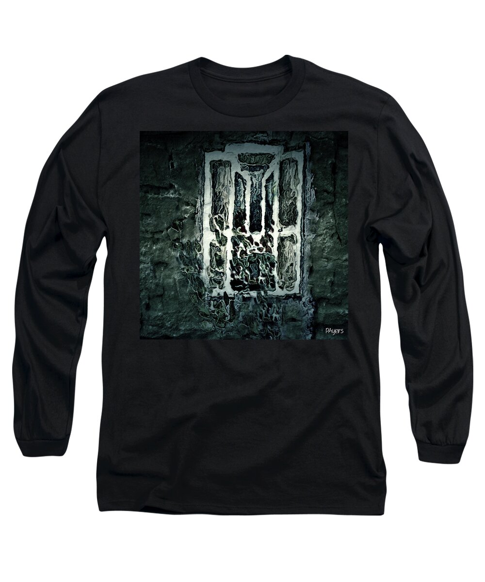 Gothic Long Sleeve T-Shirt featuring the mixed media Gothic Window by Paula Ayers