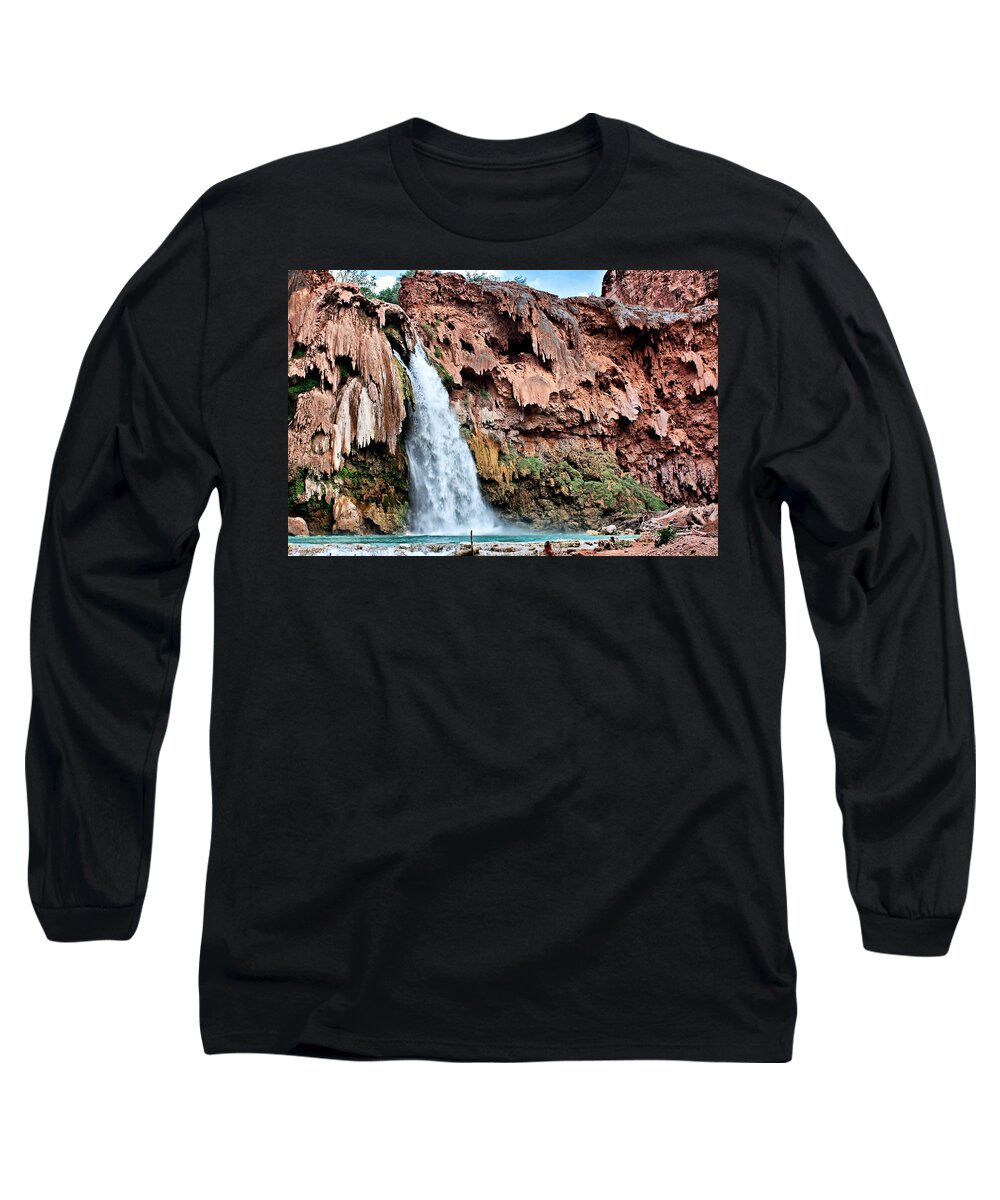 Havasu Long Sleeve T-Shirt featuring the photograph Havasu Waterfalls by Farol Tomson