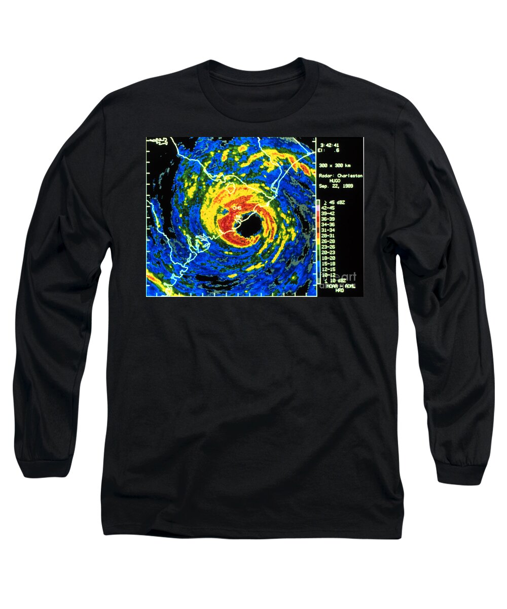 Science Long Sleeve T-Shirt featuring the photograph Hurricane Hugo, Digitized Radar Image by Science Source