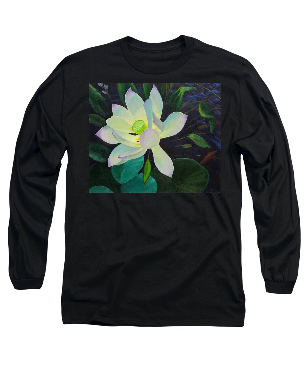 Lotus Long Sleeve T-Shirt featuring the painting Inner Light by Don Morgan