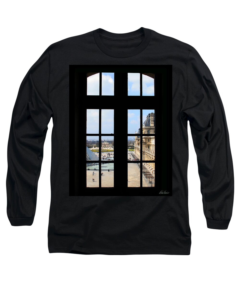 Louvre Long Sleeve T-Shirt featuring the photograph Louvre Window by Diana Haronis