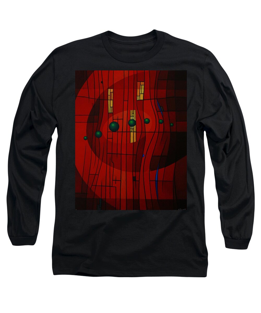 Abstract Long Sleeve T-Shirt featuring the painting Luminous Symphony by Alberto DAssumpcao