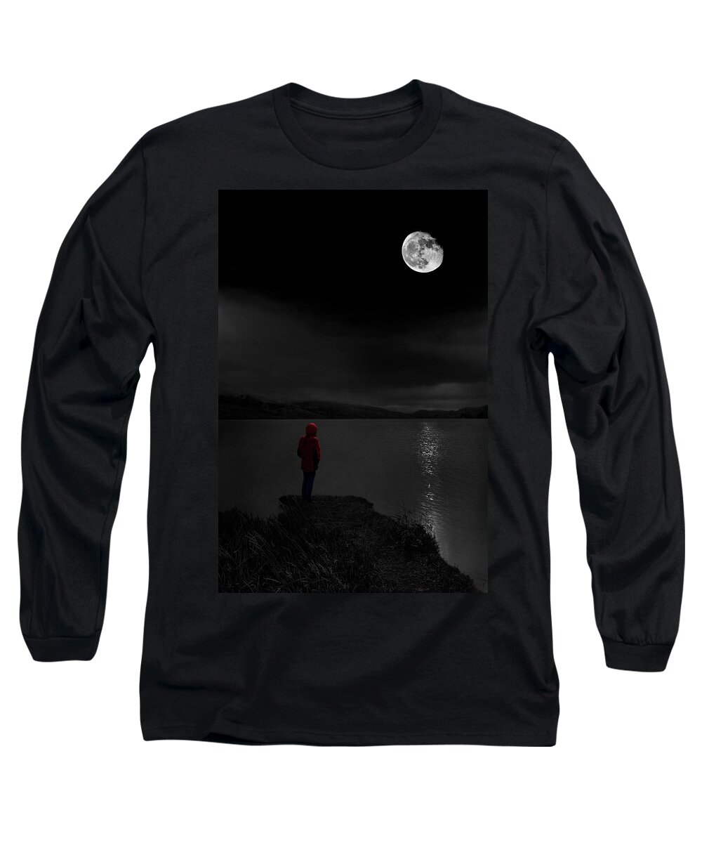 Lake Long Sleeve T-Shirt featuring the photograph Lunatic In Red by Meirion Matthias