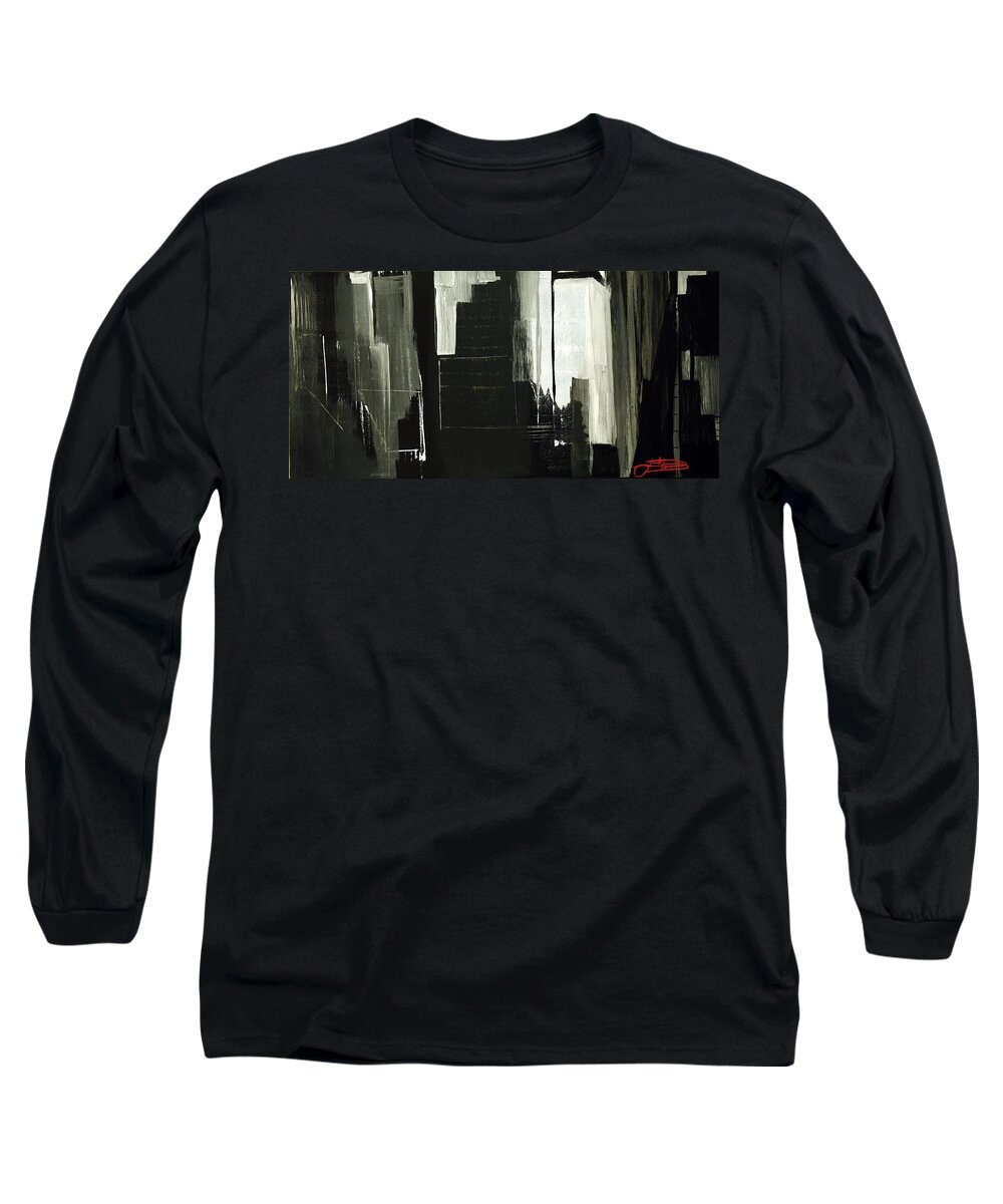 Art Long Sleeve T-Shirt featuring the painting New York City Reflection by Jack Diamond