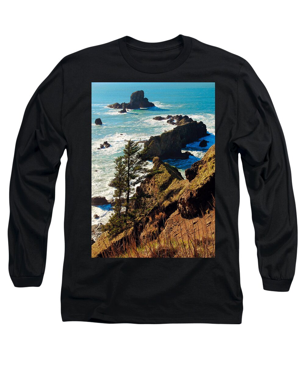 Beaches Long Sleeve T-Shirt featuring the photograph Oregon Coast by Athena Mckinzie