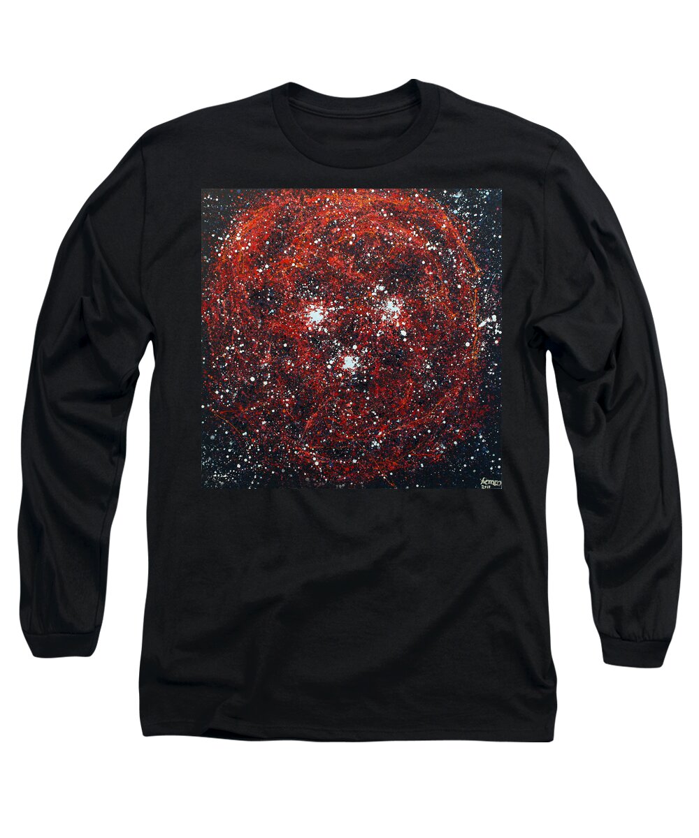 Abstract Long Sleeve T-Shirt featuring the painting Orianne by Ericka Herazo