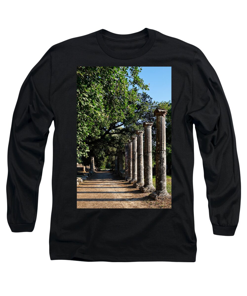 Ancient Long Sleeve T-Shirt featuring the photograph Palaestra - Ancient Olympia by Constantinos Iliopoulos