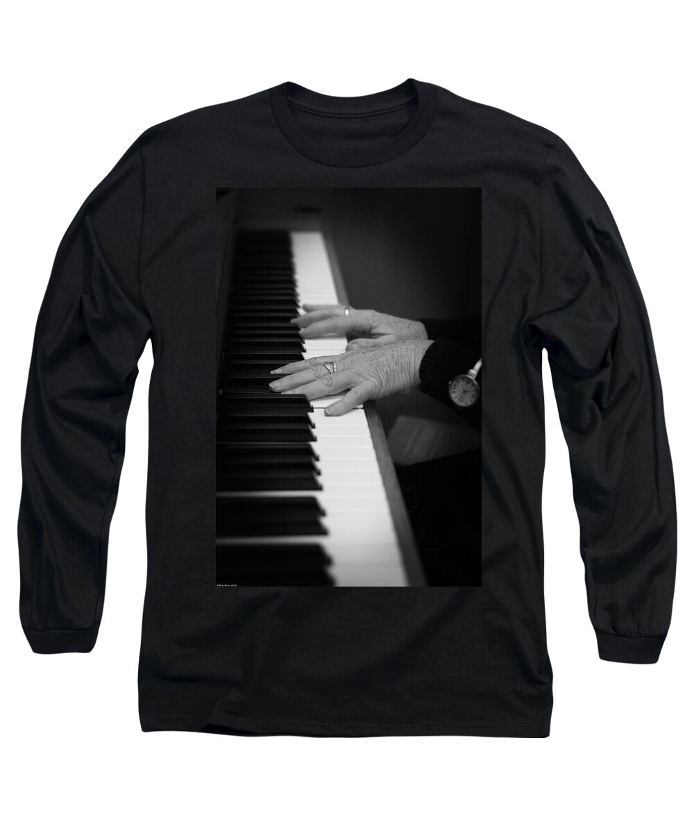 Musical Instrument Long Sleeve T-Shirt featuring the photograph Piano Player by Gray Artus