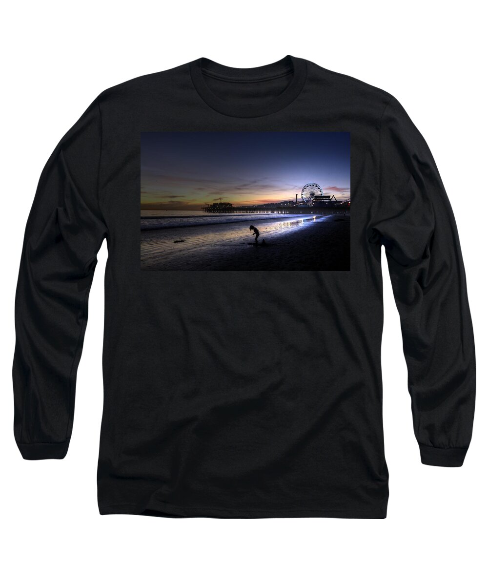 Santa Monica Pier Long Sleeve T-Shirt featuring the photograph Pier Child by Richard Omura