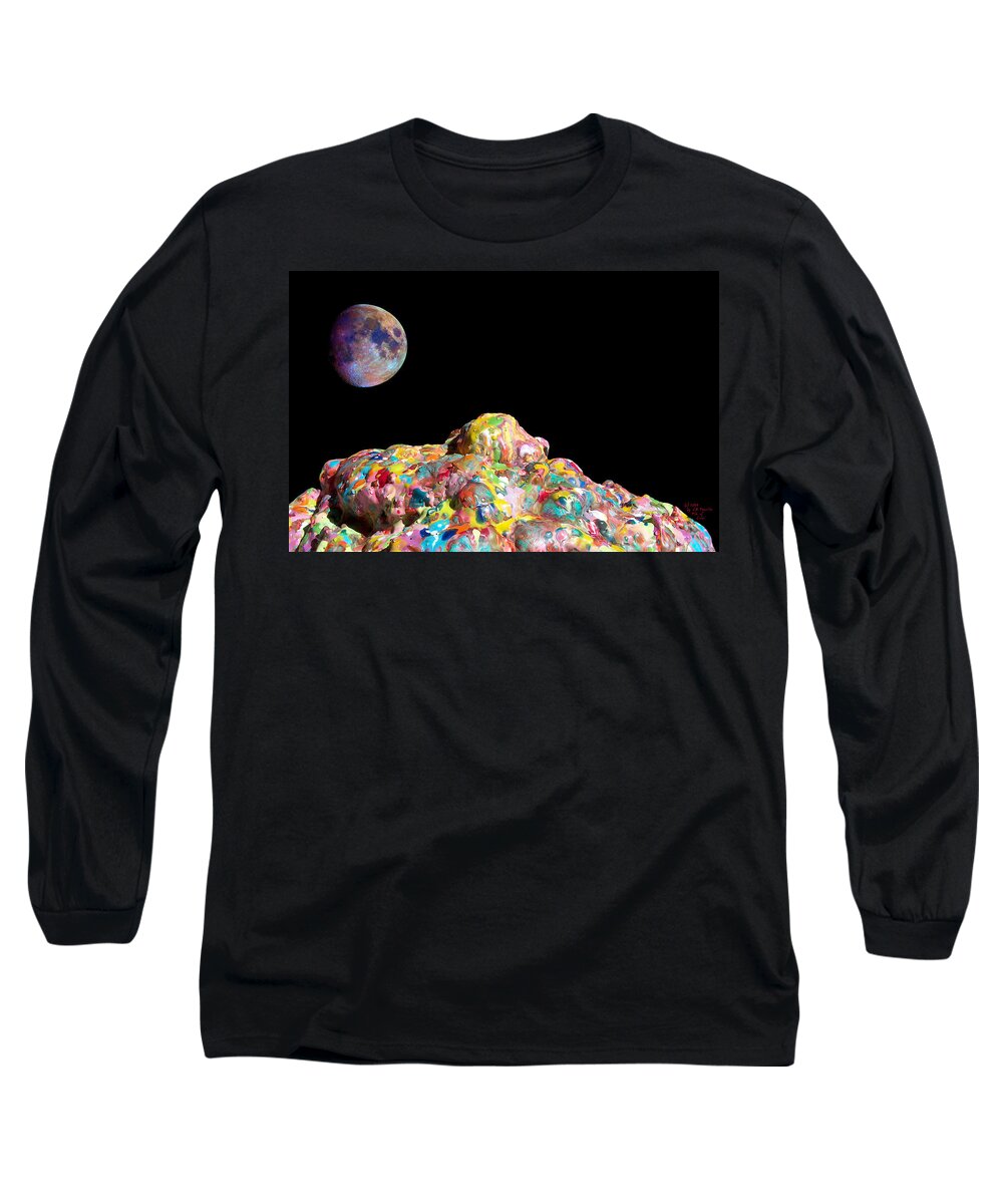 Abstract Long Sleeve T-Shirt featuring the painting Pile Of Color In Space Two K O Four by Carl Deaville