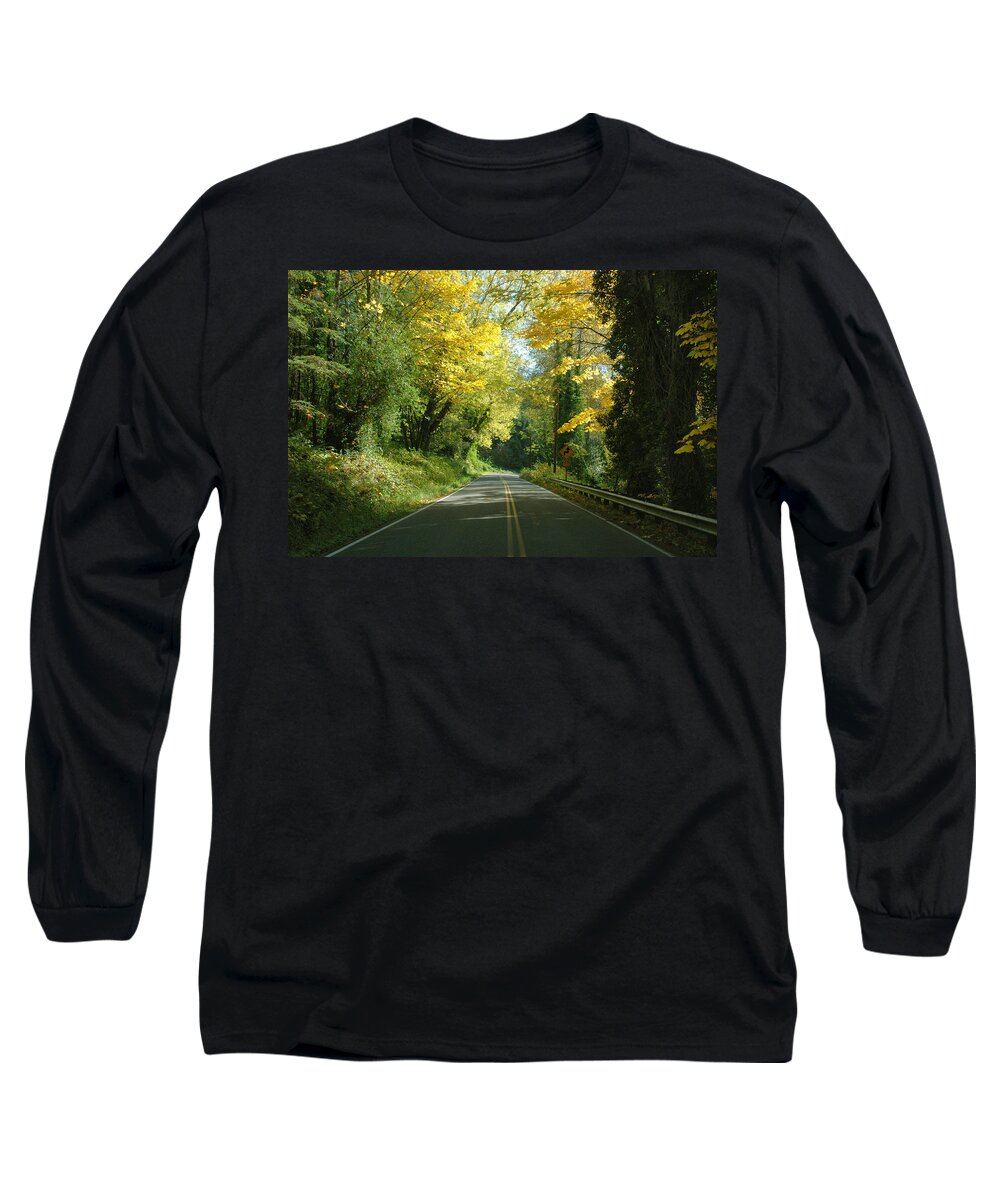 Landscape Long Sleeve T-Shirt featuring the photograph Road through Autumn by Kathleen Grace